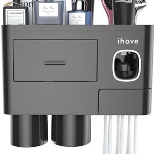 Have Charcoal Wall-Mounted Bathroom Organizer